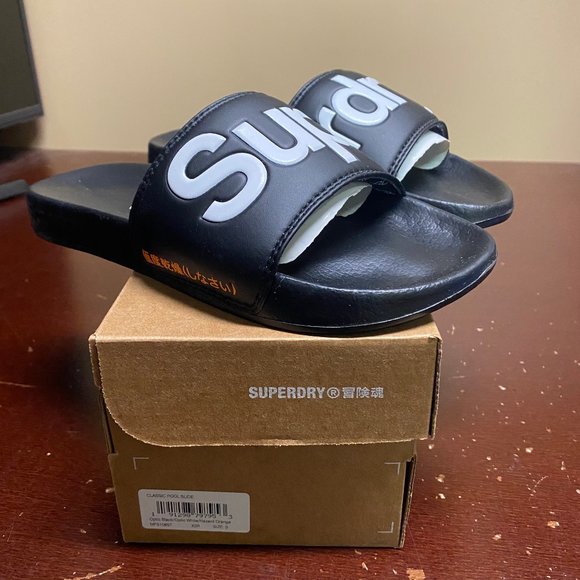 Superdry MF3108ST Classic Pool Slide Sandals Sz S